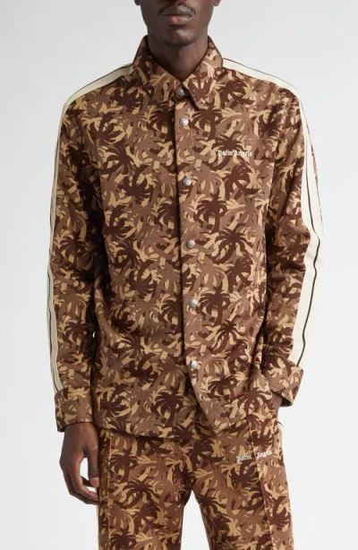 PALM ANGELS PALM ANGELS PALMS CAMO JACQUARD SNAP-UP SHIRT