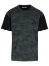 Palm Angels Palms Curved Black Cotton Blend T-shirt In Black