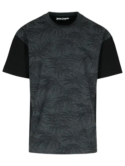 Palm Angels Palms Curved Black Cotton Blend T-shirt