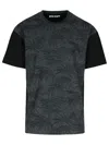 Palm Angels Palms Curved Black Cotton Blend T-shirt In Black