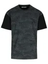 Palm Angels Palms Curved Black Cotton Blend T-shirt In Black