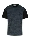 Palm Angels Palms Curved Logo Tee In Black