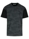 Palm Angels Palms Curved Black Cotton Blend T-shirt In Black
