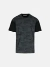 Palm Angels 'palms Curved' Black Cotton Blend T-shirt In Black