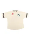 Palm Angels Palms Curved Logo Over Tee Butter Black In Black