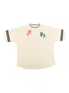 Palm Angels Palms Curved Logo Over Tee Butter Black In Black