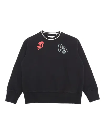 Palm Angels Kids' Palms Curved Logo Reg. Crew Black Butter