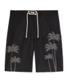 Palm Angels Palms Print Swim Shorts In Black