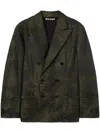 Palm Angels Palms-jacquard Blazer In Green