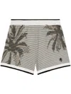 Palm Angels Palms-jacquard Kniited Shorts In White