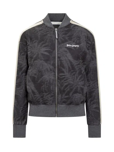 Palm Angels Printed Cotton Blend Sweatshirt In Black