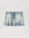 Palm Angels Blue Palms Jacquard Denim Miniskirt