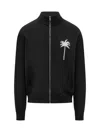 Palm Angels Palm Inlay Knit Jacket In Black