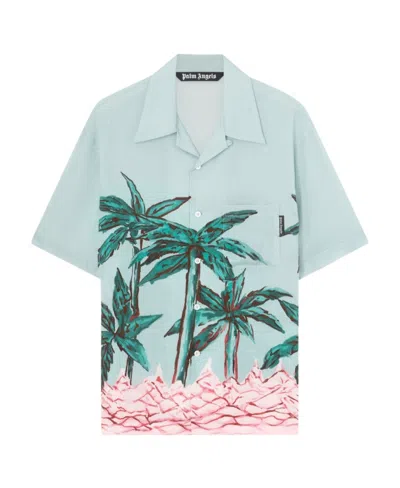 PALM ANGELS PALM ANGELS PALM TREE PRINTED SHORT-SLEEVED SHIRT