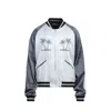 Palm Angels Palms Souvenir Bomber Jacket Men In Gray