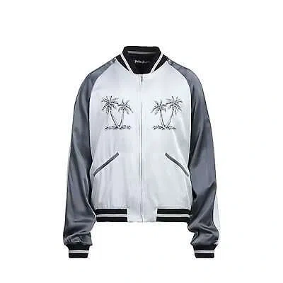 Pre-owned Palm Angels Palms Souvenir Bomber Jacket In Gray