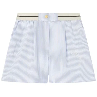 Pre-owned Palm Angels Palms Stripes Boxer Shorts 'light Blue' | Women's Size Xs