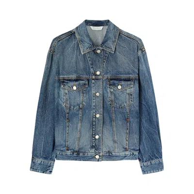 Pre-owned Palm Angels Palms Sunrise Denim Jacket 'cobalt Blue' | Women's Size M