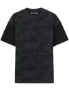 Palm Angels Palms Curved Black Cotton Blend T-shirt In Schwarz