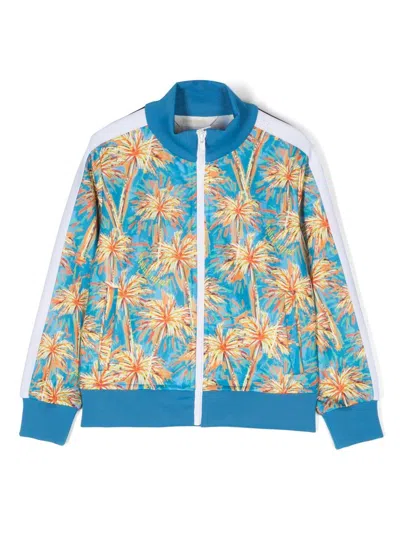 Palm Angels Kids' Palms Track Jacket In Blau