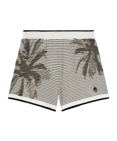 Palm Angels Palms-jacquard Kniited Shorts In Black
