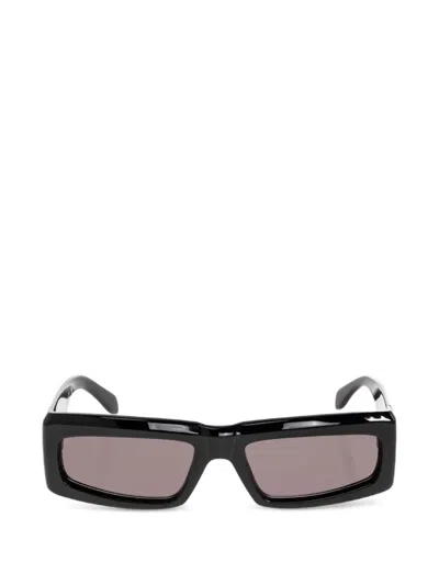 Palm Angels Palm-tree Plaque Rectangle-frame Sunglasses In Black