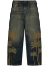 Palm Angels Laser-palms Jeans In Brown