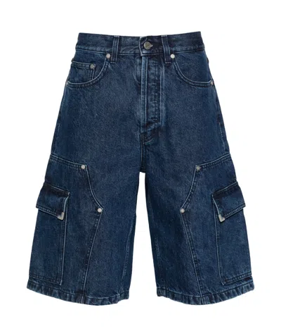 PALM ANGELS PALM ANGELS PANELLED DENIM SHORTS