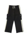 Palm Angels Boy's Logo-print Cargo Pants In Black