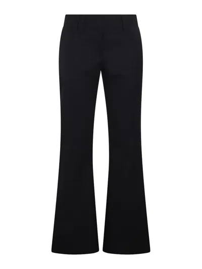 Palm Angels Navy Blue Wool Blend Flared Pants