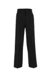 Palm Angels Black Wide Leg Pant In Blackoff