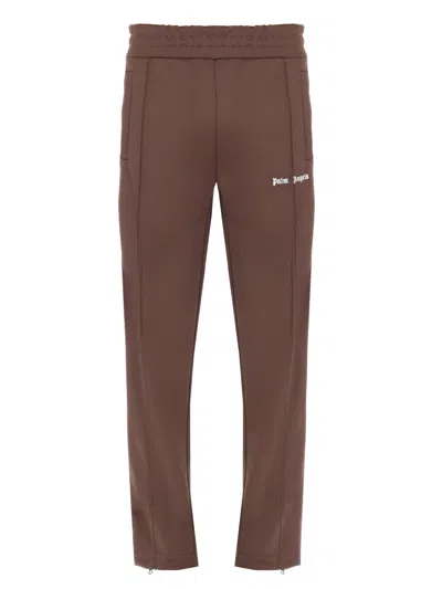 Palm Angels Pantalone Track Classic Logo In Brown