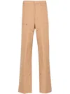Palm Angels Monogram Tailored Pants In Beige