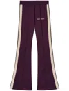 Palm Angels Logo-embroidered Flared Track Pants In Plum Off White
