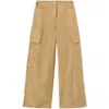 Palm Angels Low-rise Wide-leg Parachute Trousers In Beige