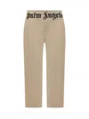 Palm Angels Chino Pants With Logo Branding In Beige