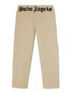 Palm Angels Chino Pants With Logo Branding In Beige