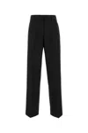 Palm Angels Black Wide Leg Pant In Black