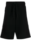 Palm Angels Cotton Logo-tape Shorts In Black