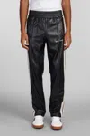 Palm Angels Faux Leather Joggers With Side Stripes In Black