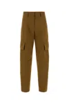 Palm Angels Tailored Cotton Blend Cargo Pants In Brownbla