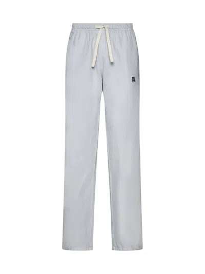 Palm Angels Trousers In Light Grey Black
