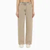 Palm Angels Bi Colore Overdye Wide Fit Jeans In Neutrals
