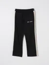 Palm Angels Anthracite Grey Linen Sports Trousers In Schwarz