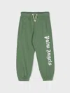 Palm Angels Kids' Logo Cotton Jersey Sweatpants In Green