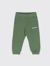 Palm Angels Green Trousers For Babykids With Logo In Green