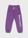 Palm Angels Purple Joggers With Logo In Violet