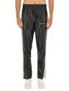 Palm Angels Faux Leather Joggers With Side Stripes