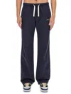 Palm Angels Men Pants With Logo In Blue
