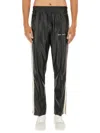 Palm Angels Faux Leather Joggers With Side Stripes In Black